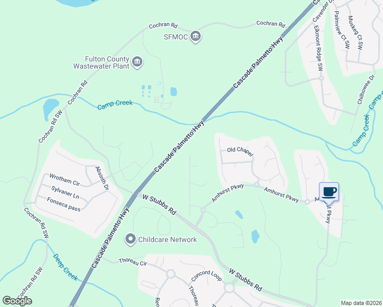 map of restaurants, bars, coffee shops, grocery stores, and more near 3000 Highgreen Trail in College Park