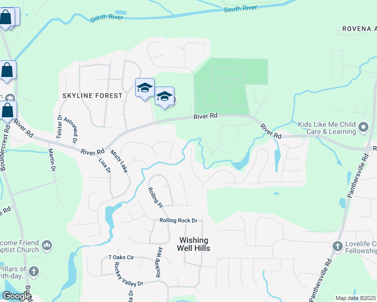 map of restaurants, bars, coffee shops, grocery stores, and more near 3827 Micah Lane in Ellenwood