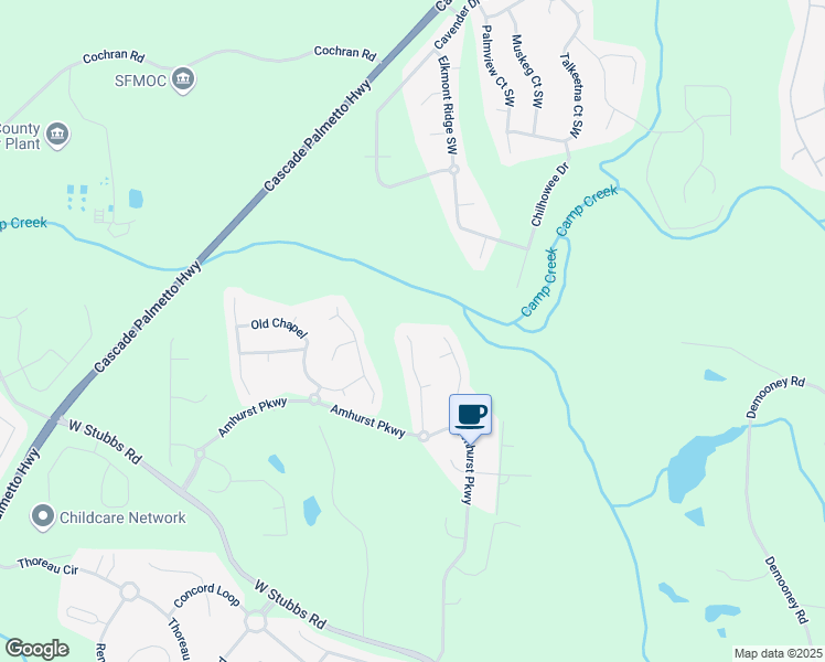 map of restaurants, bars, coffee shops, grocery stores, and more near 3138 Redwood Run in College Park