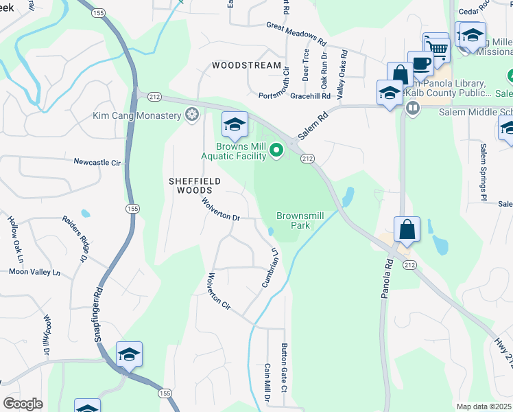 map of restaurants, bars, coffee shops, grocery stores, and more near 3688 Burnley Court in Stonecrest