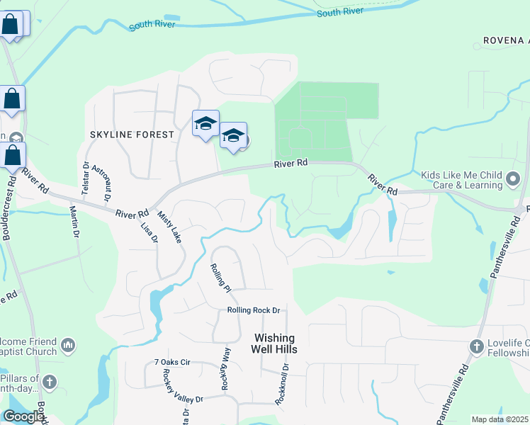 map of restaurants, bars, coffee shops, grocery stores, and more near 3827 Micah Lane in Ellenwood