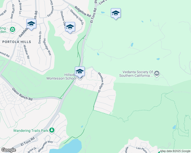 map of restaurants, bars, coffee shops, grocery stores, and more near 7 Mulberry Lane in Trabuco Canyon