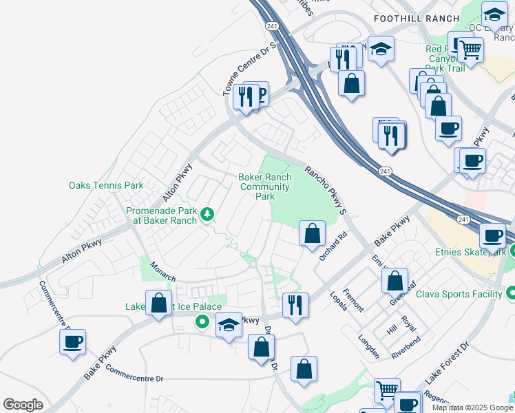 map of restaurants, bars, coffee shops, grocery stores, and more near 12 Swift in Lake Forest