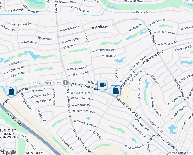 map of restaurants, bars, coffee shops, grocery stores, and more near 20816 North 147th Drive in Sun City West