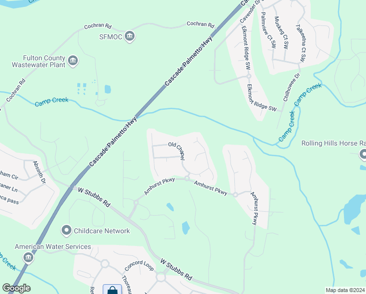 map of restaurants, bars, coffee shops, grocery stores, and more near 7435 Old Chapel in College Park