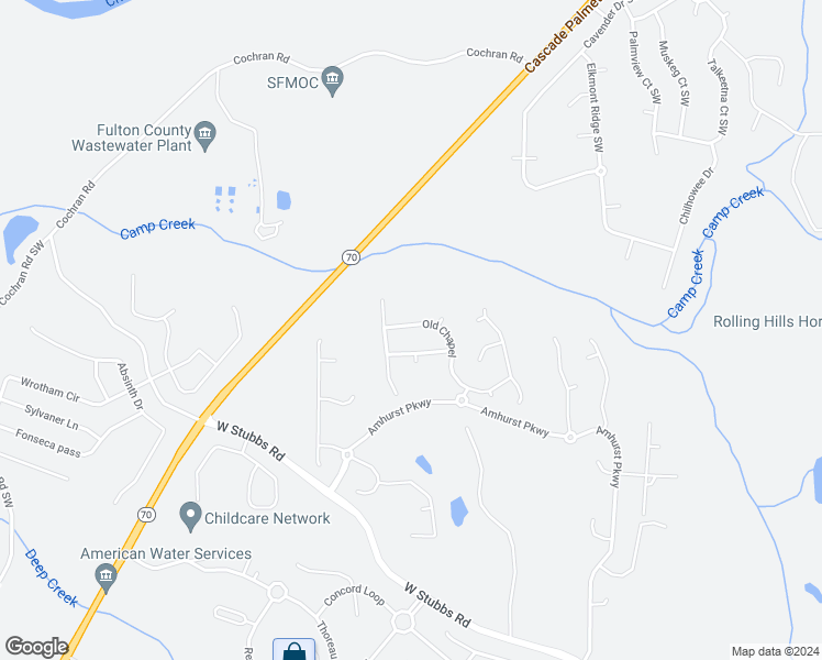 map of restaurants, bars, coffee shops, grocery stores, and more near 7500 Old Chapel in College Park