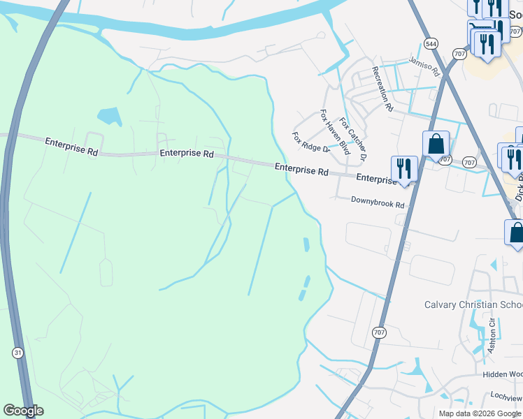 map of restaurants, bars, coffee shops, grocery stores, and more near 6219 Joseph Road in Myrtle Beach