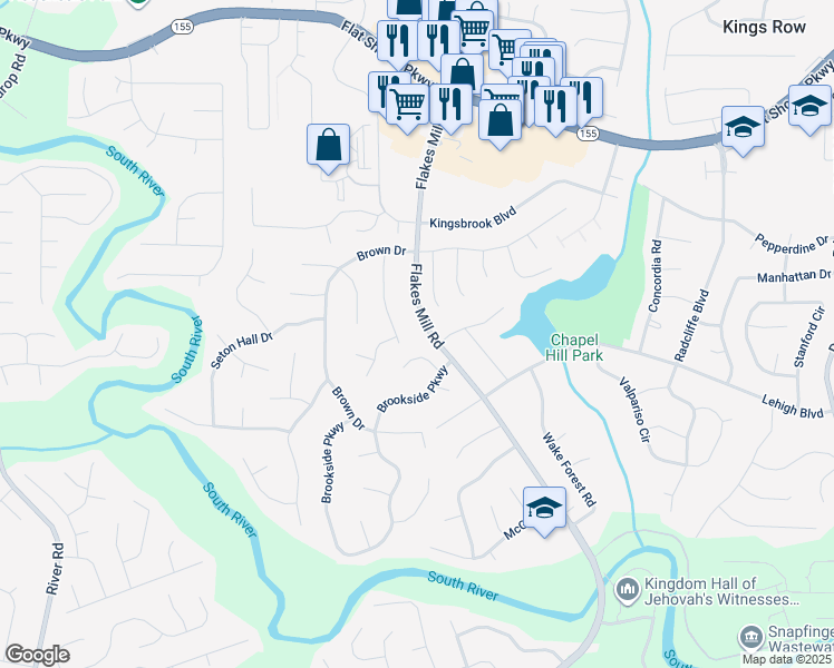 map of restaurants, bars, coffee shops, grocery stores, and more near 3831 Flakes Mill Road in Decatur
