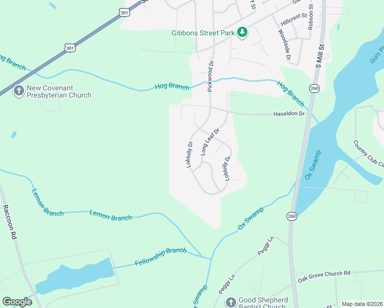 map of restaurants, bars, coffee shops, grocery stores, and more near 1223 Loblolly Drive in Manning