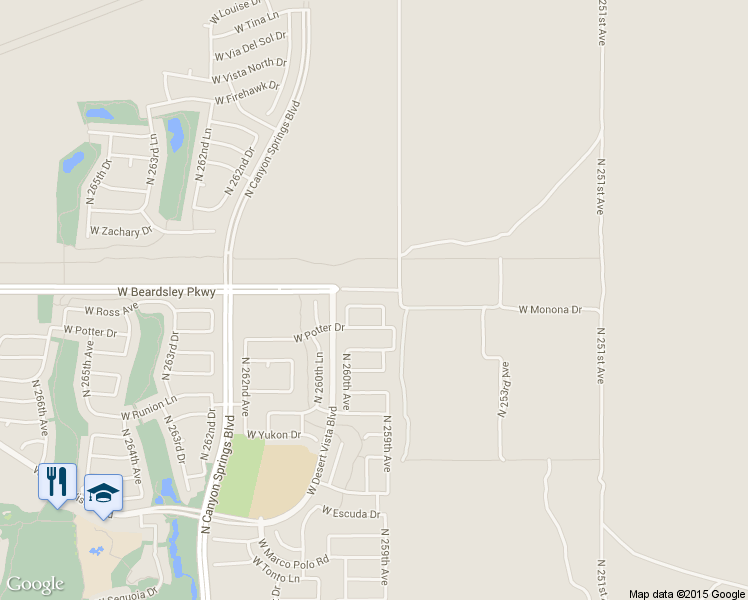 map of restaurants, bars, coffee shops, grocery stores, and more near 25950 West Ross Avenue in Buckeye