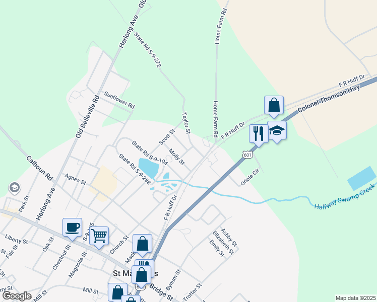 map of restaurants, bars, coffee shops, grocery stores, and more near 100 Lucille Street in Saint Matthews