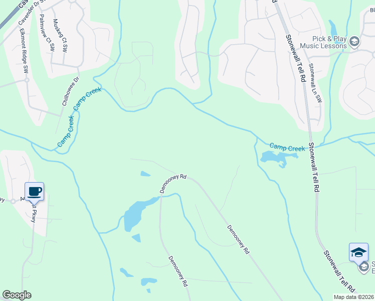 map of restaurants, bars, coffee shops, grocery stores, and more near 3113 Demooney Road in Atlanta