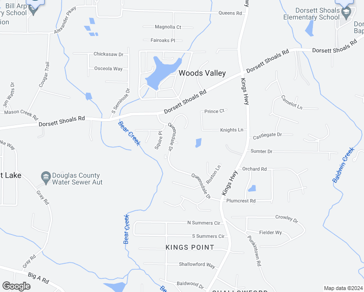 map of restaurants, bars, coffee shops, grocery stores, and more near 4753 Harrod Court in Douglasville