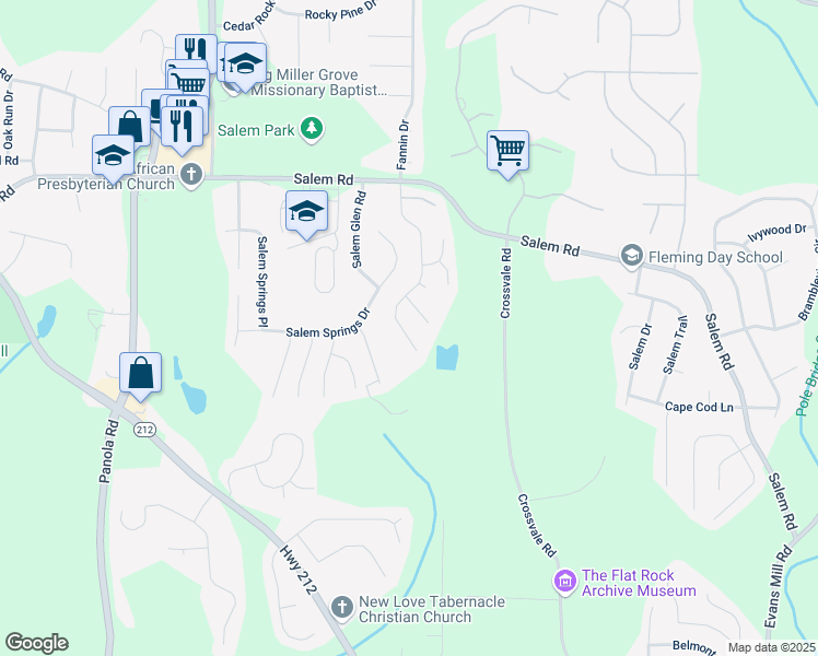 map of restaurants, bars, coffee shops, grocery stores, and more near 3762 Walnut Creek Way in Stonecrest
