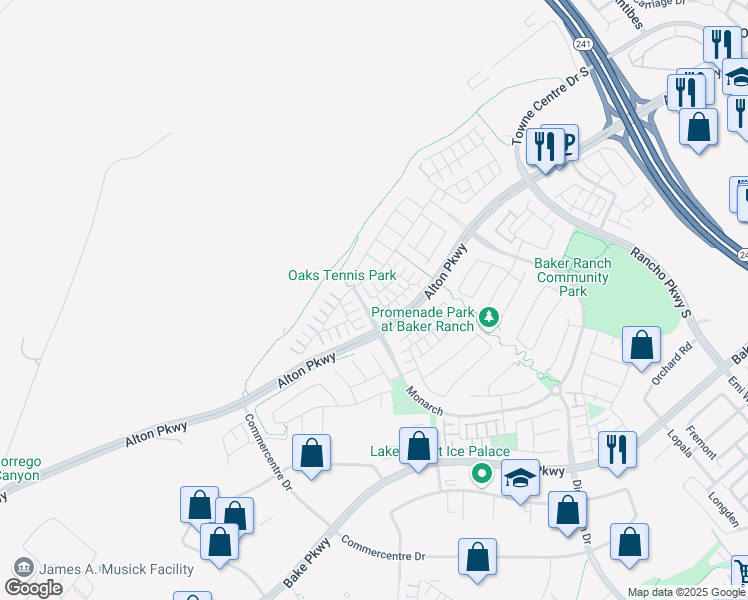 map of restaurants, bars, coffee shops, grocery stores, and more near 129 Lavender in Lake Forest