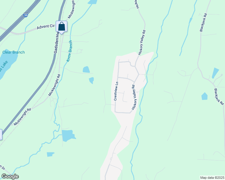 map of restaurants, bars, coffee shops, grocery stores, and more near 540 Crestview Lane in Trussville