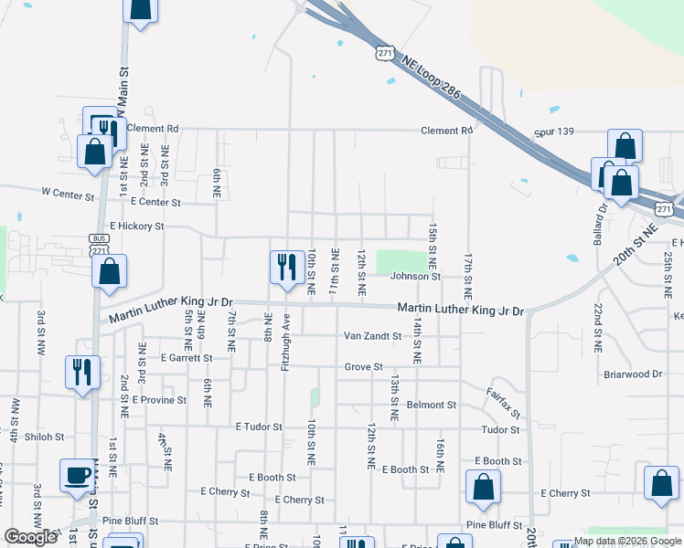 map of restaurants, bars, coffee shops, grocery stores, and more near 1351 12th Street Northeast in Paris