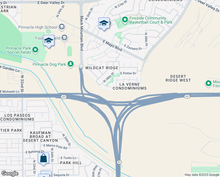 map of restaurants, bars, coffee shops, grocery stores, and more near 3841 East Irma Lane in Phoenix