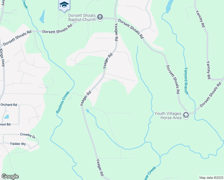 map of restaurants, bars, coffee shops, grocery stores, and more near 4820 Yeager Road in Douglasville