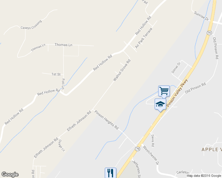 map of restaurants, bars, coffee shops, grocery stores, and more near 5753 Walnut Grove Road in Birmingham