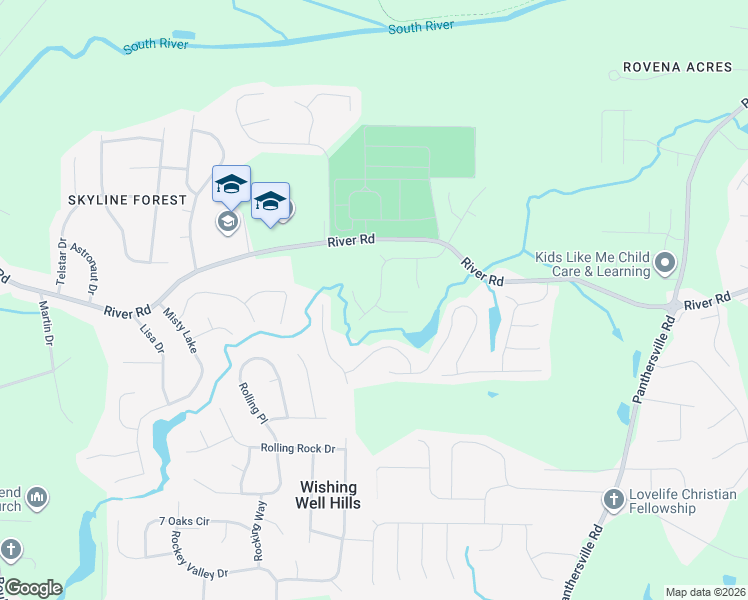 map of restaurants, bars, coffee shops, grocery stores, and more near 2388 Broad River Place in Ellenwood