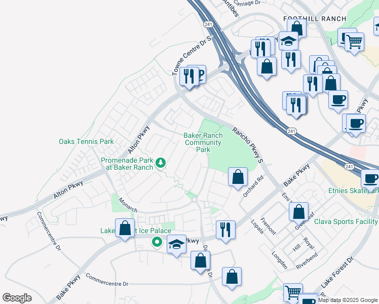 map of restaurants, bars, coffee shops, grocery stores, and more near 12 Swift in Lake Forest