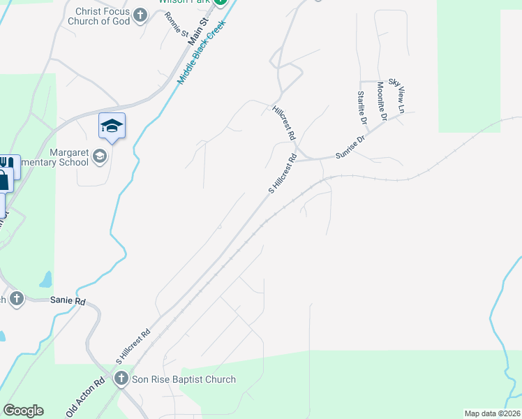 map of restaurants, bars, coffee shops, grocery stores, and more near 678 South Hillcrest Road in Odenville
