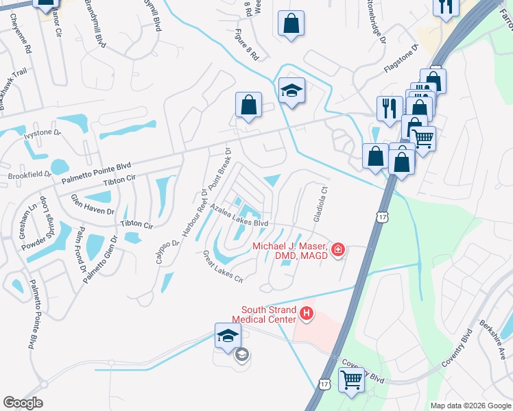 map of restaurants, bars, coffee shops, grocery stores, and more near 700 Santo Drive in Myrtle Beach