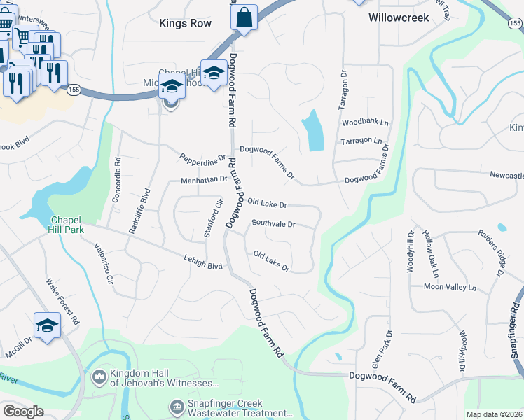 map of restaurants, bars, coffee shops, grocery stores, and more near 4320 Southvale Drive in Decatur