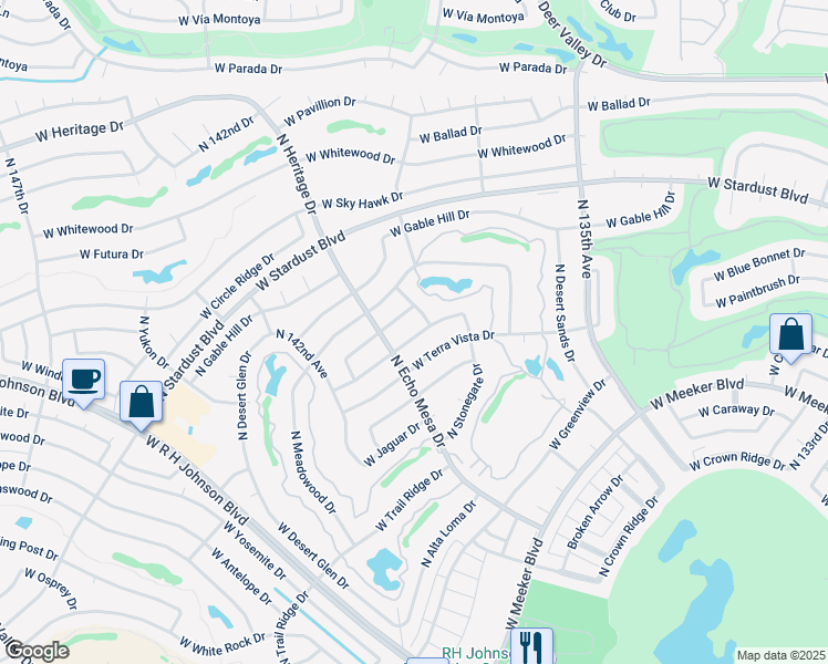 map of restaurants, bars, coffee shops, grocery stores, and more near 13812 West Terra Vista Drive in Sun City West