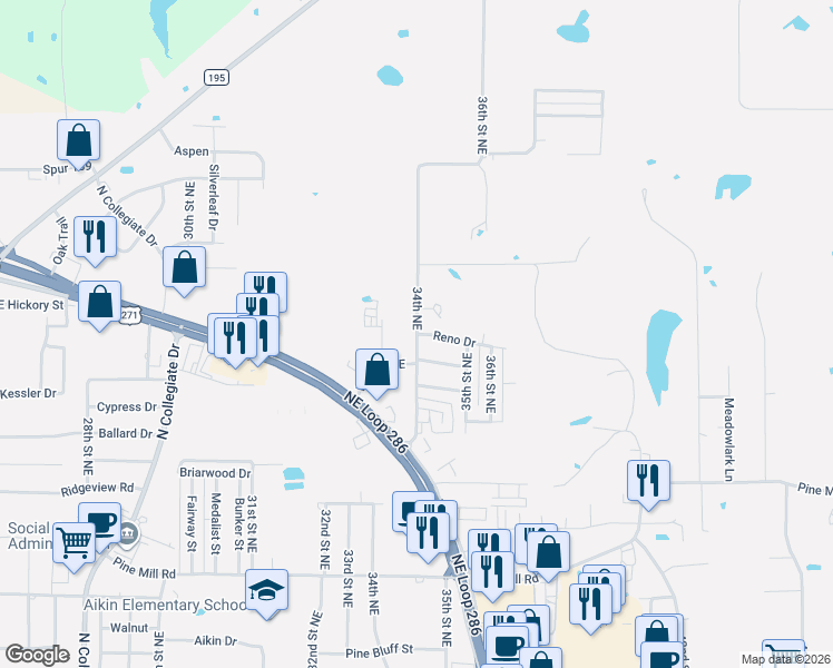 map of restaurants, bars, coffee shops, grocery stores, and more near 1450 34th Northeast in Paris