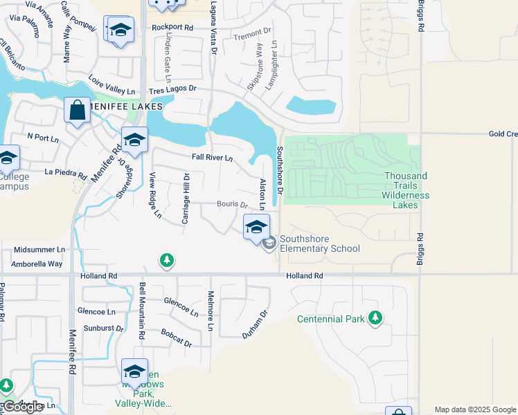 map of restaurants, bars, coffee shops, grocery stores, and more near 30757 Alston Lane in Menifee
