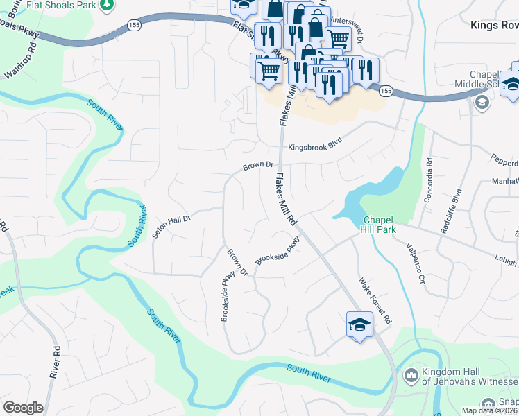 map of restaurants, bars, coffee shops, grocery stores, and more near 3699 Belmont Abbey Drive in Decatur