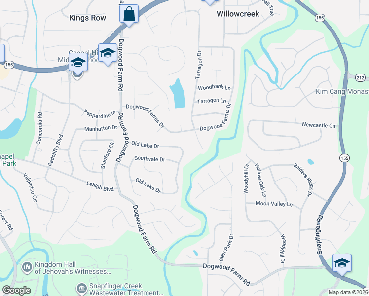 map of restaurants, bars, coffee shops, grocery stores, and more near 4401 Old Lake Drive in Decatur