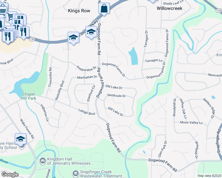 map of restaurants, bars, coffee shops, grocery stores, and more near 4320 Southvale Drive in Decatur
