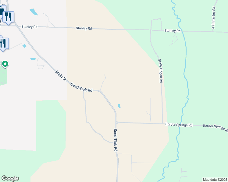 map of restaurants, bars, coffee shops, grocery stores, and more near 2514 Seed Tick Road in Caledonia