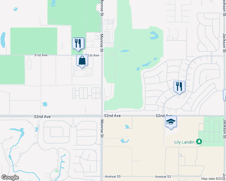 map of restaurants, bars, coffee shops, grocery stores, and more near 51580 Whiptail Drive in Indio