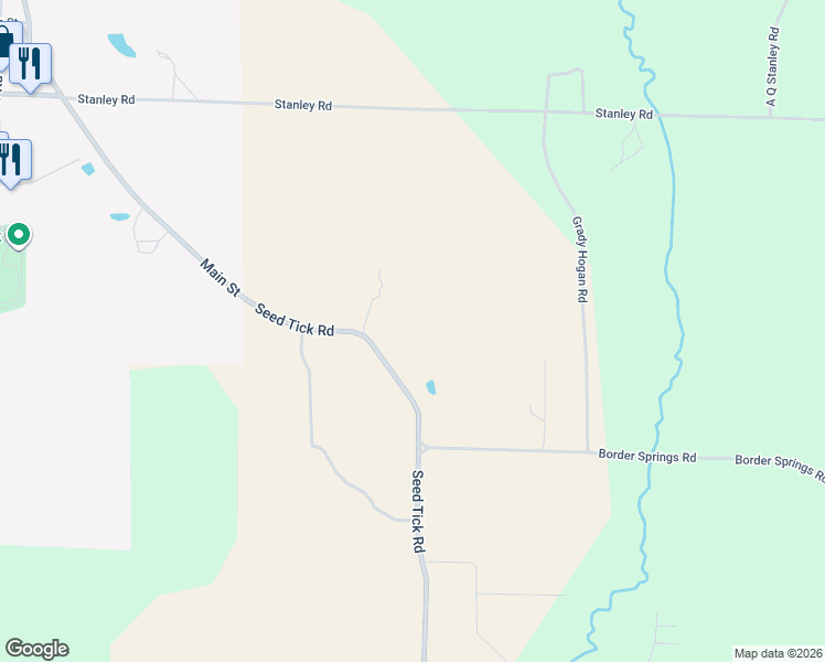 map of restaurants, bars, coffee shops, grocery stores, and more near 2514 Seed Tick Road in Caledonia