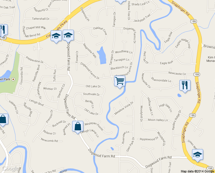 map of restaurants, bars, coffee shops, grocery stores, and more near 4401 Old Lake Drive in Decatur