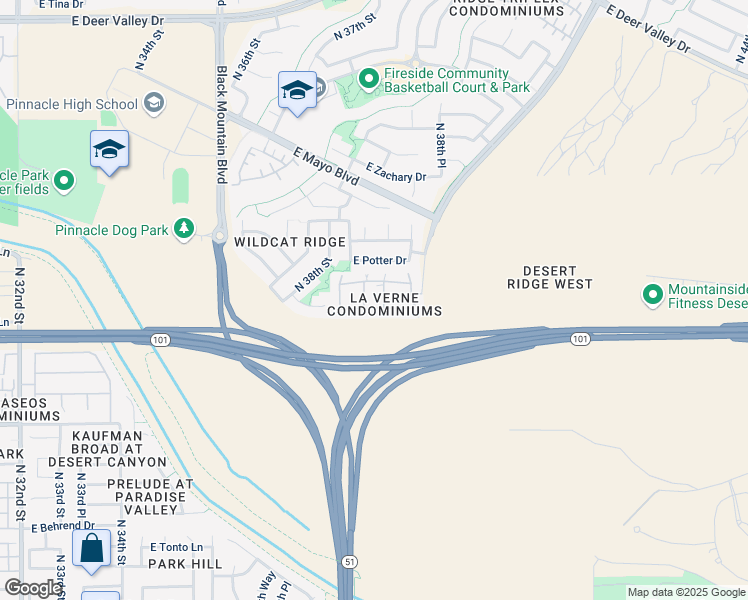 map of restaurants, bars, coffee shops, grocery stores, and more near 20660 North 40th Street in Phoenix