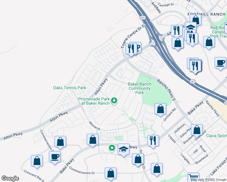 map of restaurants, bars, coffee shops, grocery stores, and more near 22 Lark in Lake Forest