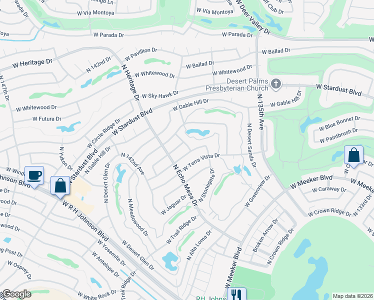 map of restaurants, bars, coffee shops, grocery stores, and more near 13802 West Elmbrook Drive in Sun City West