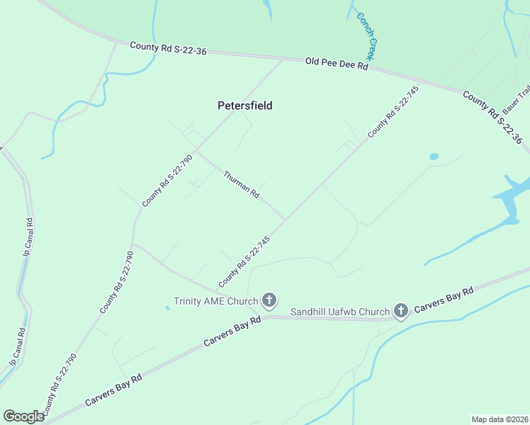 map of restaurants, bars, coffee shops, grocery stores, and more near 59 Thurman Road in Hemingway