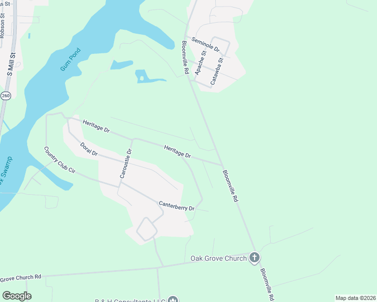 map of restaurants, bars, coffee shops, grocery stores, and more near 1165 Heritage Drive in Manning