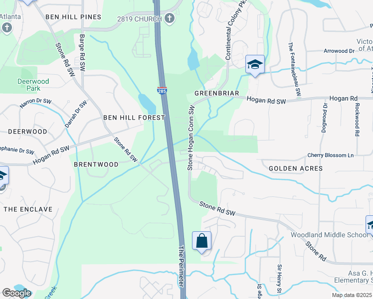 map of restaurants, bars, coffee shops, grocery stores, and more near 3761 North Camp Creek Parkway in Atlanta