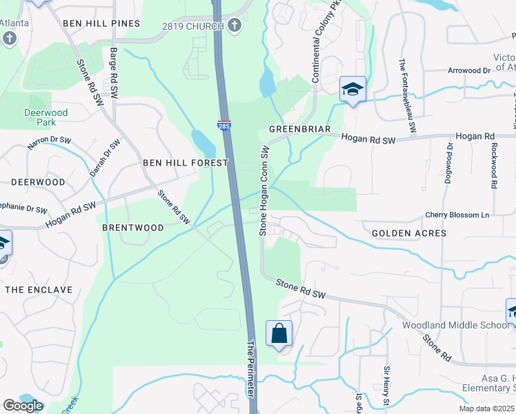 map of restaurants, bars, coffee shops, grocery stores, and more near 3791 North Camp Creek Parkway in Atlanta