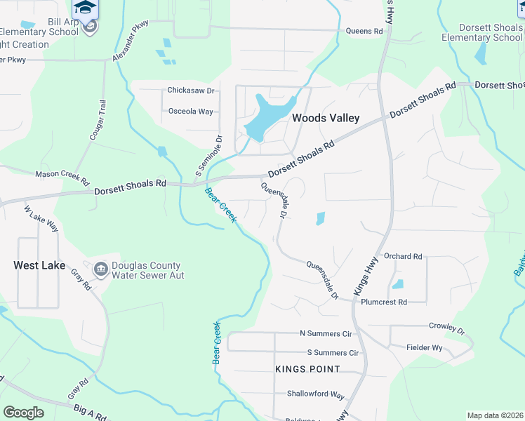 map of restaurants, bars, coffee shops, grocery stores, and more near 6501 Squire Place in Douglasville