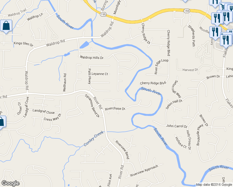 map of restaurants, bars, coffee shops, grocery stores, and more near 4271 Waldrop Hills Terrace in Decatur