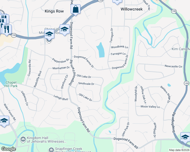 map of restaurants, bars, coffee shops, grocery stores, and more near 4358 Old Lake Drive in Decatur