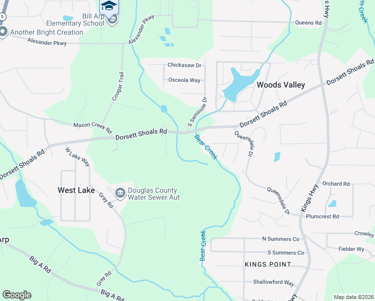 map of restaurants, bars, coffee shops, grocery stores, and more near 6463 Dorsett Shoals Road in Douglasville